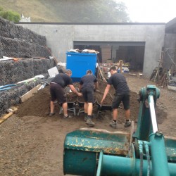 rock retaining wall contruction