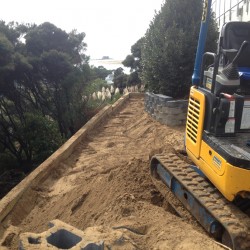 timber retaining wall construction