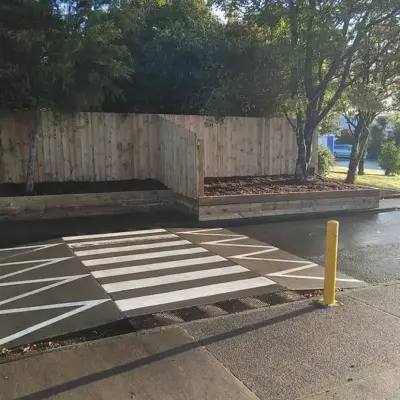New timber boundary fence and raised garden beds at Totara Grove School, Whangarei